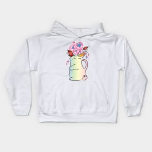 bunny with flowers Kids Hoodie